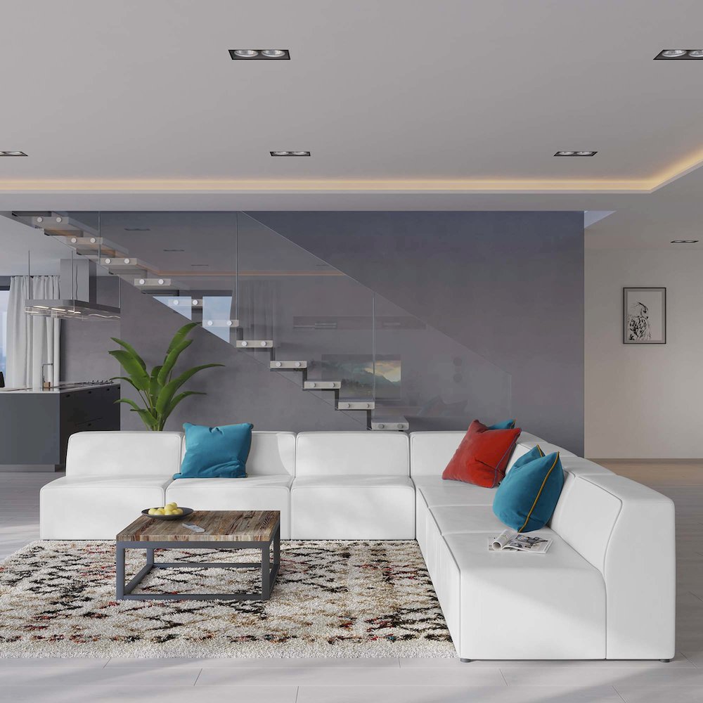 Mingle 7-Piece Vegan Leather Sectional Sofa