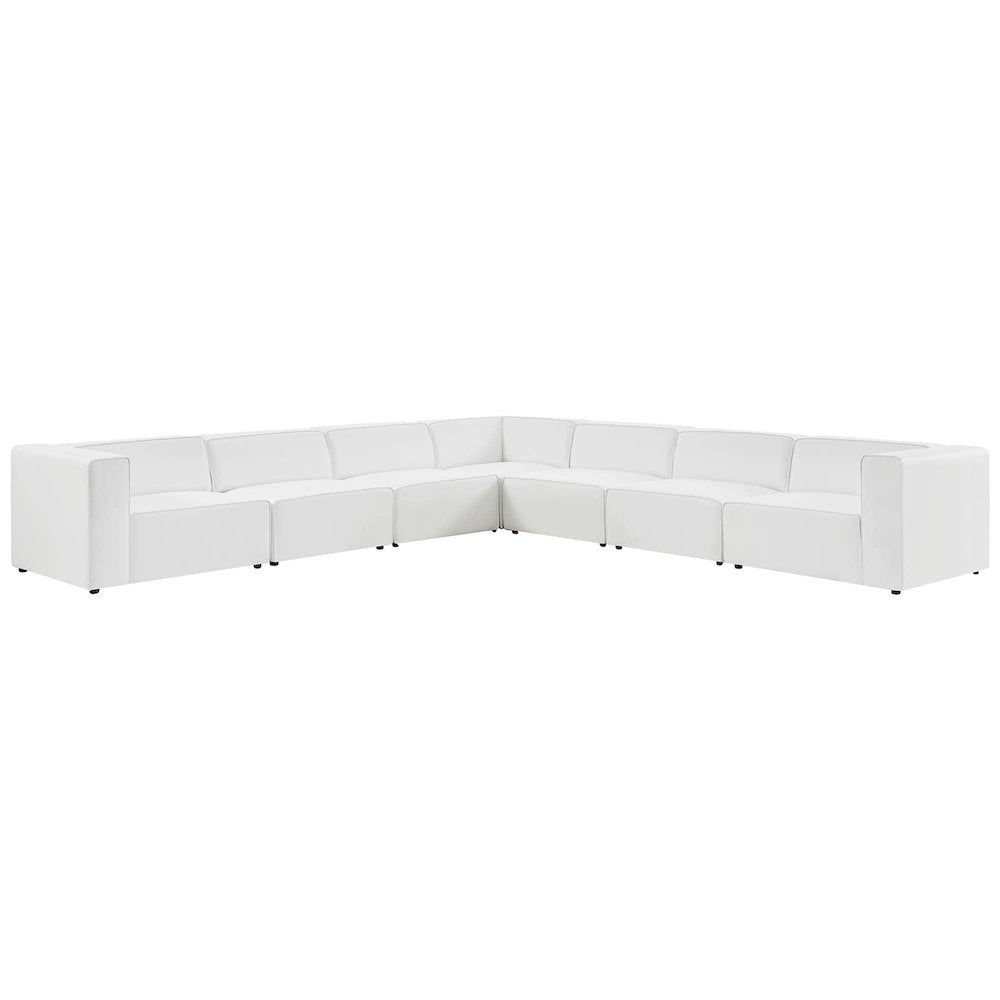 Mingle 7-Piece Vegan Leather Sectional Sofa
