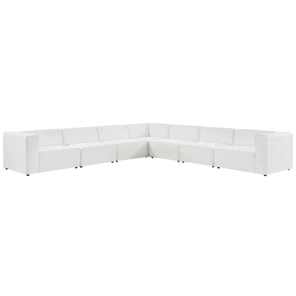 Mingle 7-Piece Vegan Leather Sectional Sofa