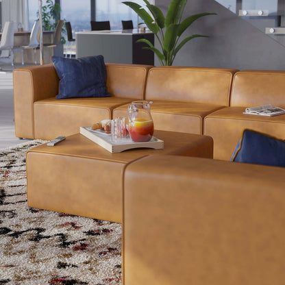 Mingle 8-Piece Vegan Leather Sectional Sofa Set