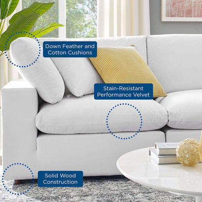 Commix Down Filled Overstuffed Performance Velvet 3-Seater Sofa