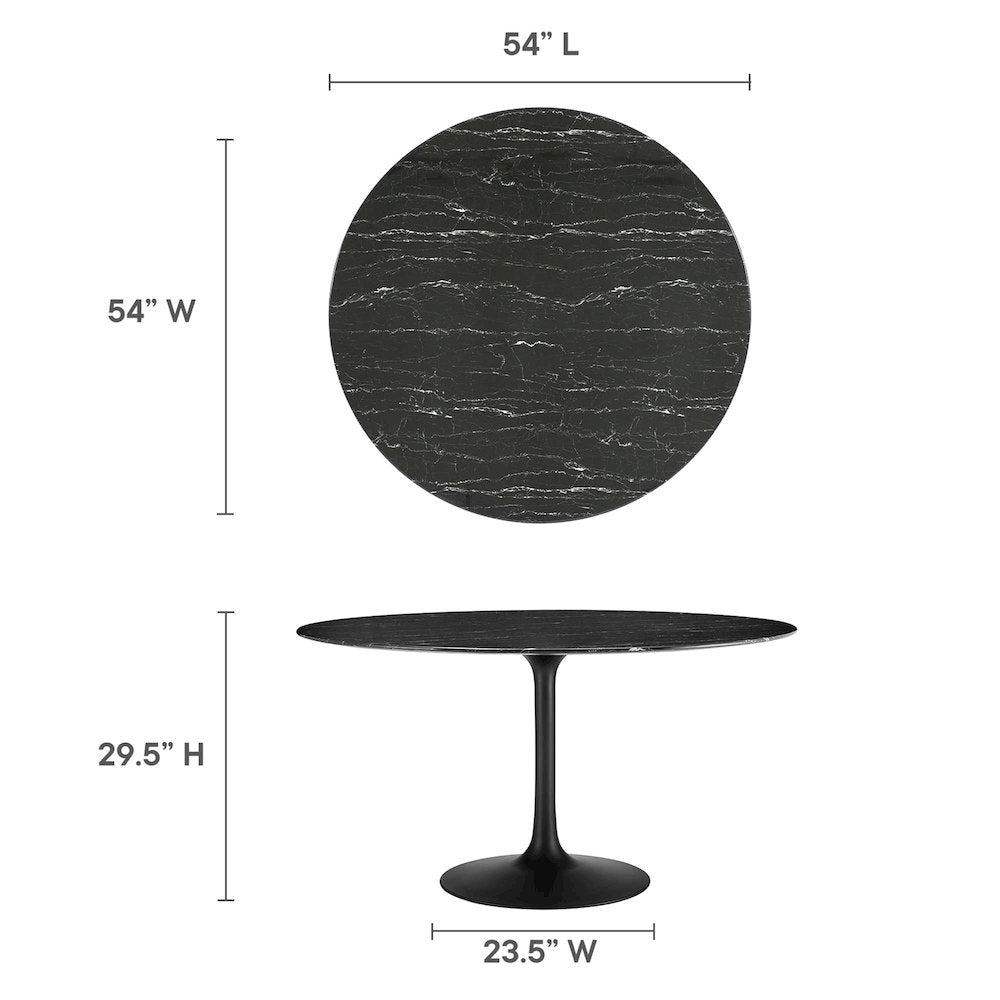 Lippa 54" Round Faux Marble Dining Table