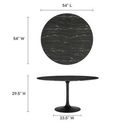 Lippa 54" Round Faux Marble Dining Table