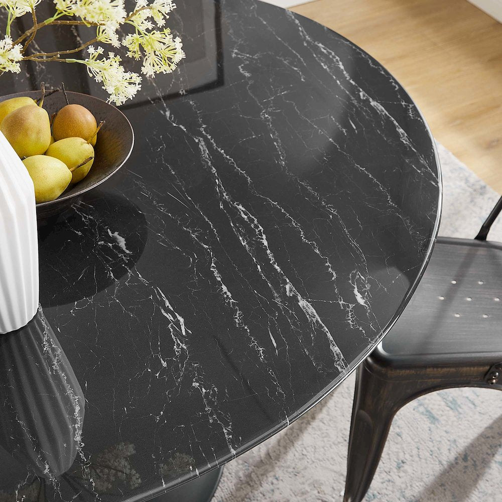 Lippa 54" Round Faux Marble Dining Table