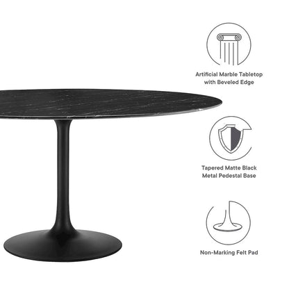 Lippa 60" Round Faux Marble Dining Table