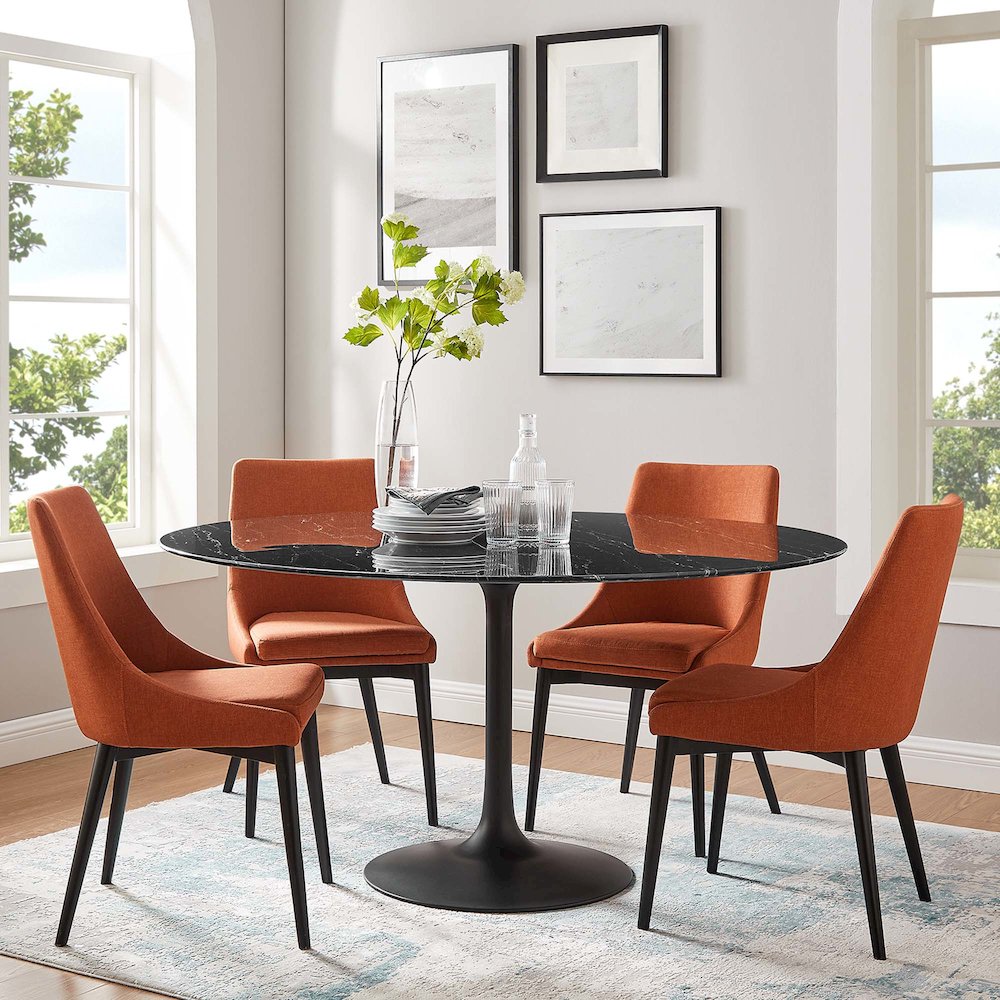 Lippa 60" Round Faux Marble Dining Table