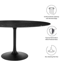 Lippa 60" Oval Faux Marble Dining Table