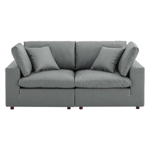 Commix Down Filled Overstuffed Vegan Leather Loveseat