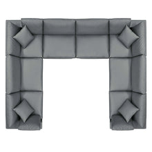 Commix 8-Piece Down Filled Overstuffed Vegan Leather Sectional Sofa