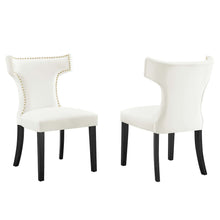 Curve Performance Velvet Dining Chairs Set of 2