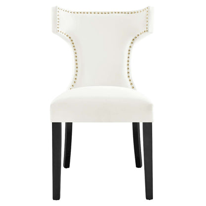 Curve Performance Velvet Dining Chairs Set of 2