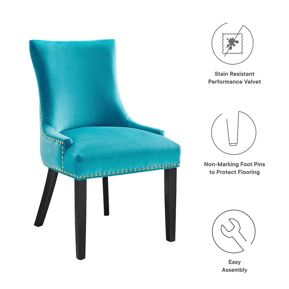 Marquis Performance Velvet Dining Chairs Set of 2