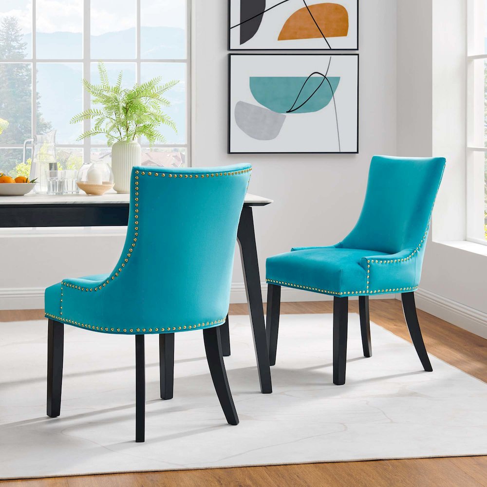 Marquis Performance Velvet Dining Chairs Set of 2