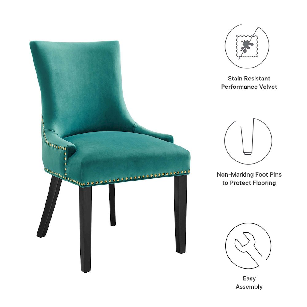 Marquis Performance Velvet Dining Chairs Set of 2