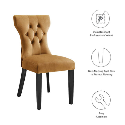 Silhouette Performance Velvet Dining Chairs Set of 2