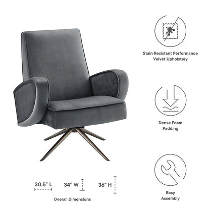 Superior Performance Velvet Swivel Chair