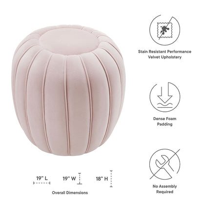 Celebrate Channel Tufted Performance Velvet Ottoman