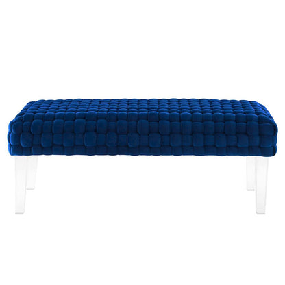 Prologue Woven Performance Velvet Ottoman