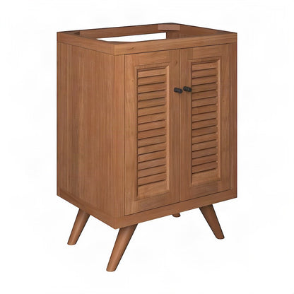 Teak Wood Bathroom Vanity Cabinet with Storage Doors, Sink Cabinet, Natural