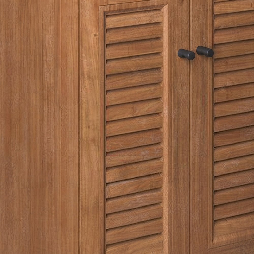 Teak Wood Bathroom Vanity Cabinet with Storage Doors, Sink Cabinet, Natural