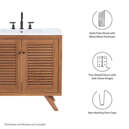 Birdie 36" Teak Wood Bathroom Vanity Cabinet (Sink Basin Not Included)