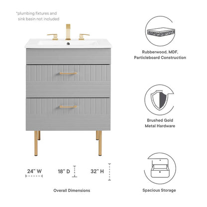 Daybreak 24" Bathroom Vanity Cabinet (Sink Basin Not Included)