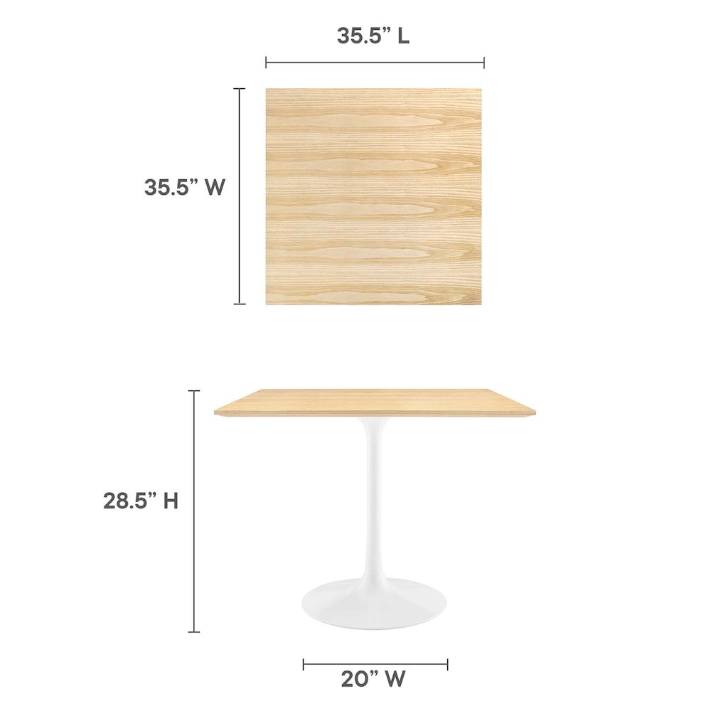 Lippa 36" Square Wood Dining Table