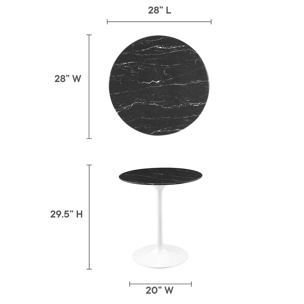 Lippa 28" Round Faux Marble Dining Table