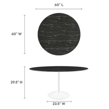 Lippa 60" Round Faux Marble Dining Table