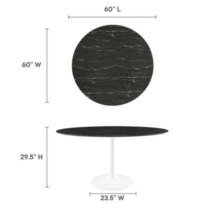 Lippa 60" Round Faux Marble Dining Table