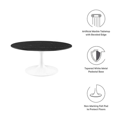 Lippa 36" Round Faux Marble Coffee Table