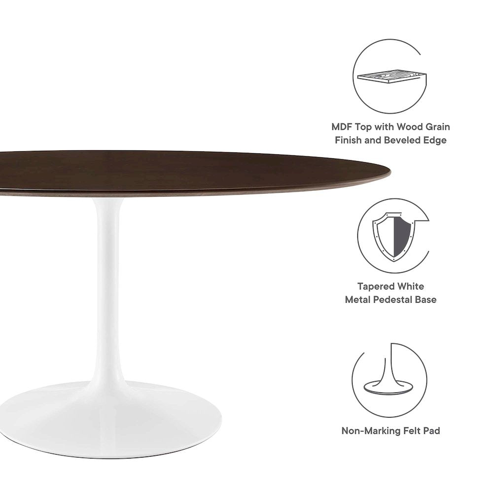 Lippa 60" Oval Cherry Walnut Wood Dining Table