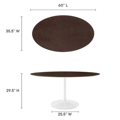 Lippa 60" Oval Cherry Walnut Wood Dining Table
