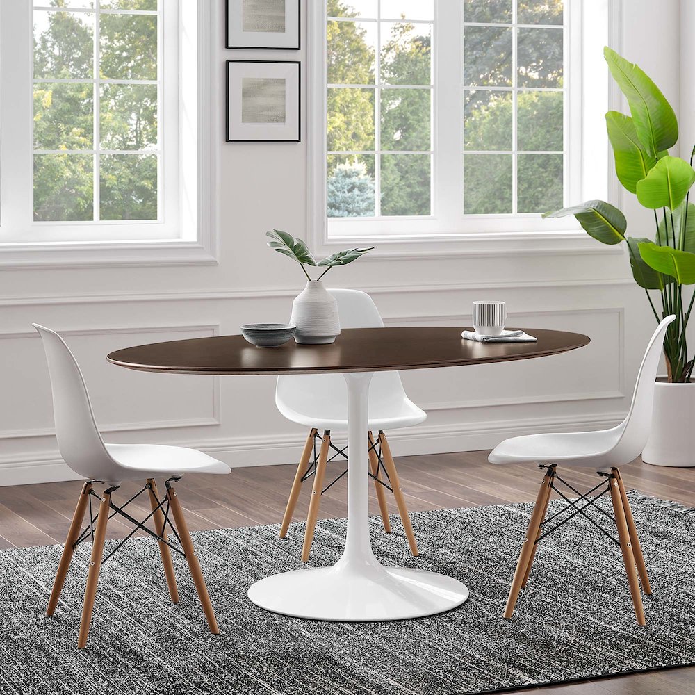 Lippa 60" Oval Cherry Walnut Wood Dining Table