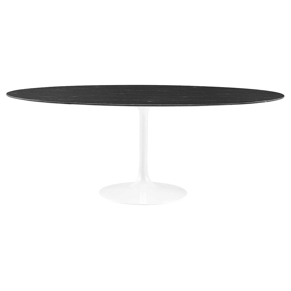 Lippa 78" Oval Faux Marble Dining Table