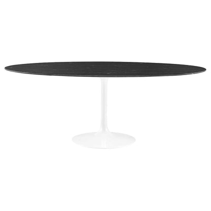 Lippa 78" Oval Faux Marble Dining Table