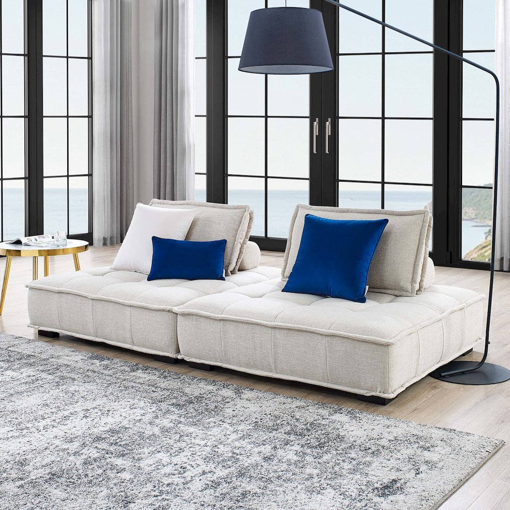 Saunter 2-Piece Tufted Fabric Fabric Loveseat