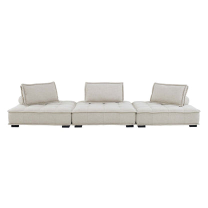 Saunter 3-Piece Tufted Fabric Fabric Sofa