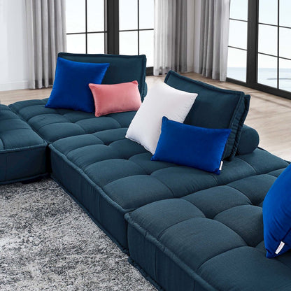Saunter 4-Piece Tufted Fabric Fabric Sectional Sofa