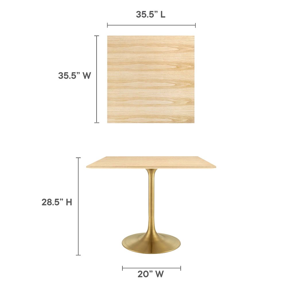 Lippa 36" Square Wood Dining Table