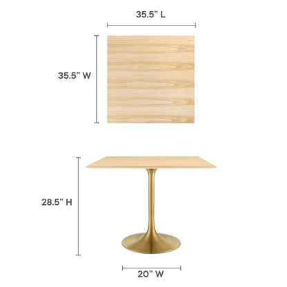 Lippa 36" Square Wood Dining Table