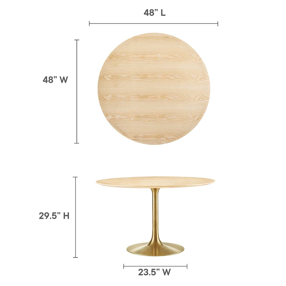 Lippa 48" Round Wood Dining Table