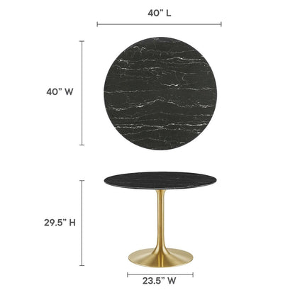 Lippa 40" Round Faux Marble Dining Table