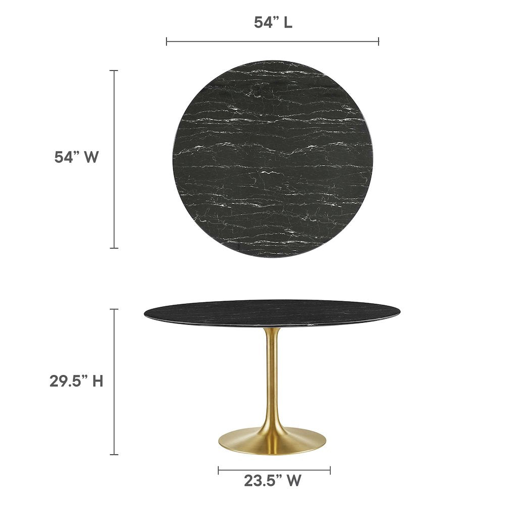 Lippa 54" Round Faux Marble Dining Table