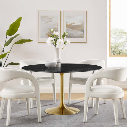 Lippa 54" Round Faux Marble Dining Table
