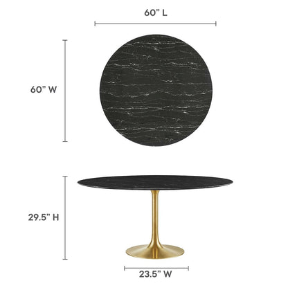 Lippa 60" Round Faux Marble Dining Table
