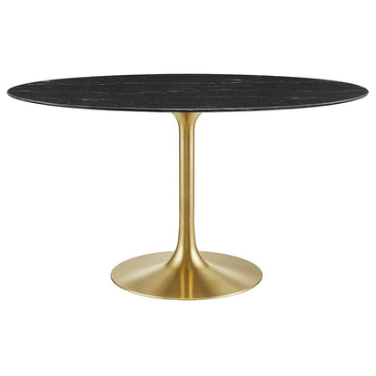 Lippa 54" Oval Faux Marble Dining Table