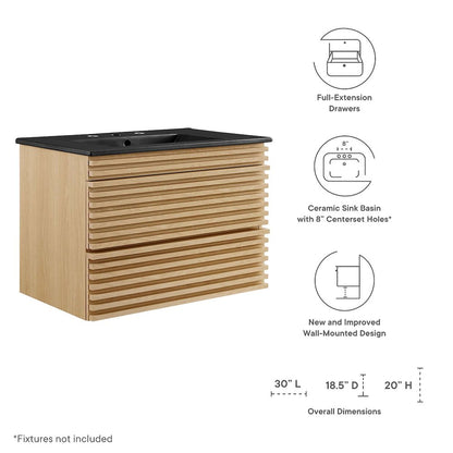 Render 30" Wall-Mount Bathroom Vanity