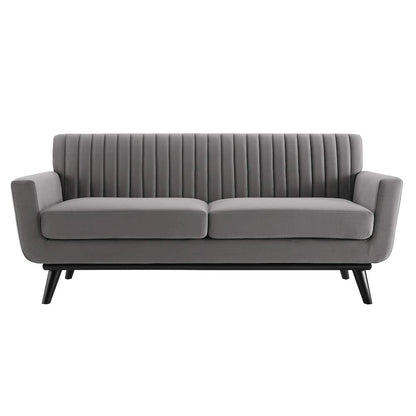 Engage Channel Tufted Performance Velvet Loveseat