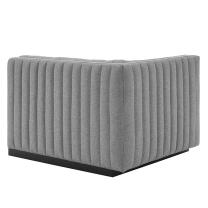 Conjure Channel Tufted Upholstered Fabric Left-Arm Chair